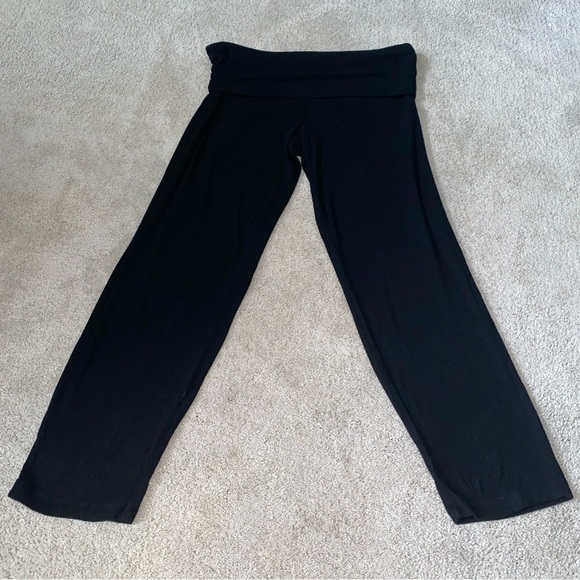 HATCH Black Maternity Size 6 -8  Medium Hatch Size 2 Ribbed Knit  cropped pants - Picture 1 of 11